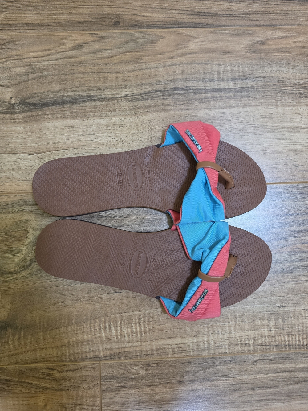 Havaianas San Tropez Pink Blue Sandals Flip Flops Thongs